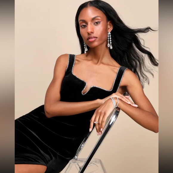 NWT Lulus Formal Velvet Jeweled Midi Dress - Picture 4 of 10